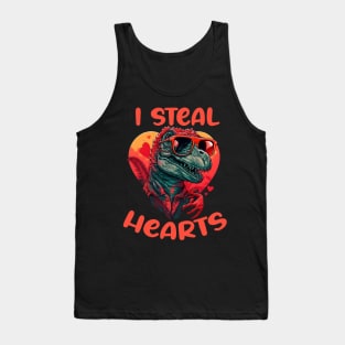 I Steal Hearts Dinosaur T-rex Funny Sarcastic  Valentines Day  SayingGift Ideas For Tank Top